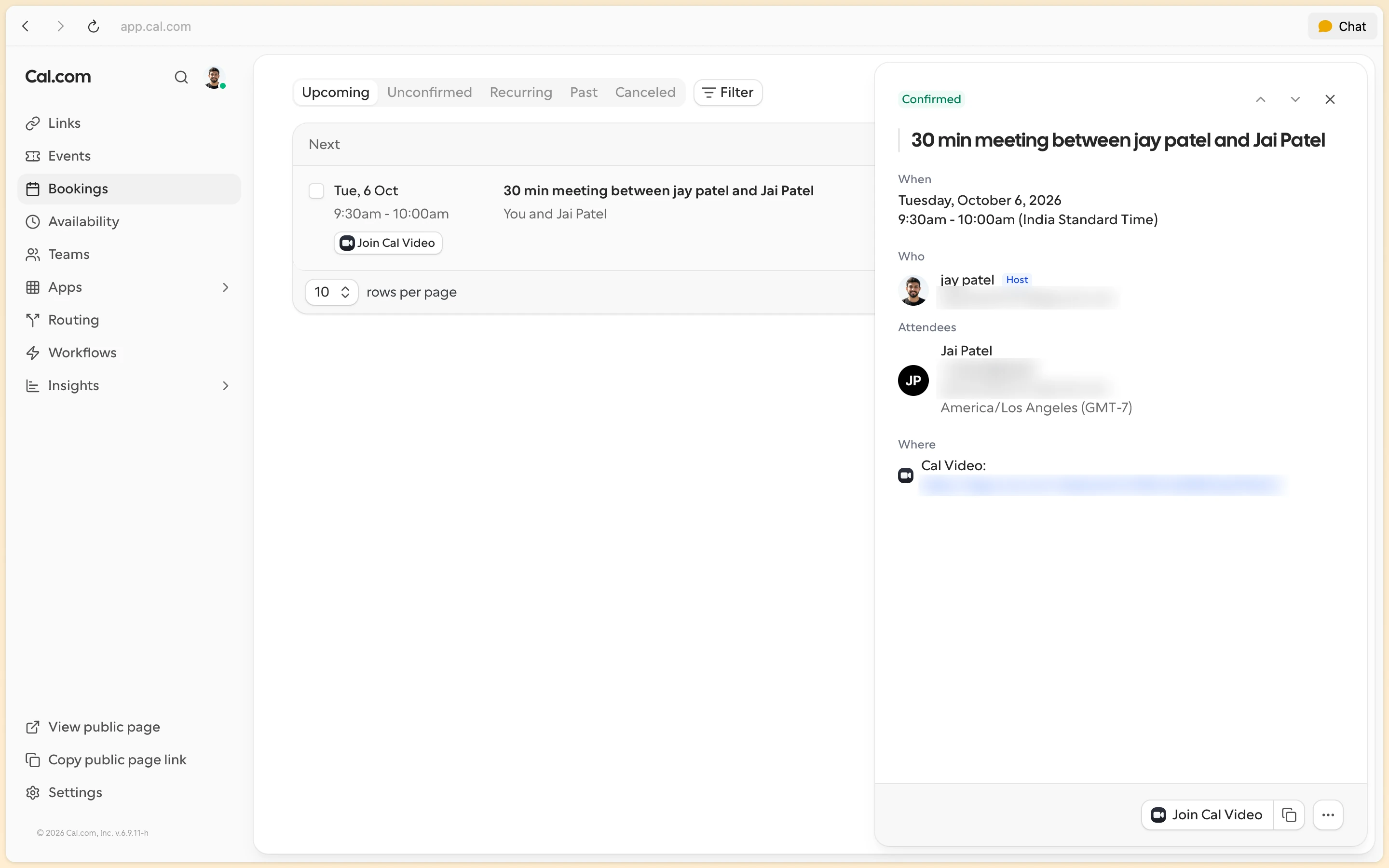 Cal.com confirmed 30-minute clinic consultation booking scheduled automatically by FrontDesk AI